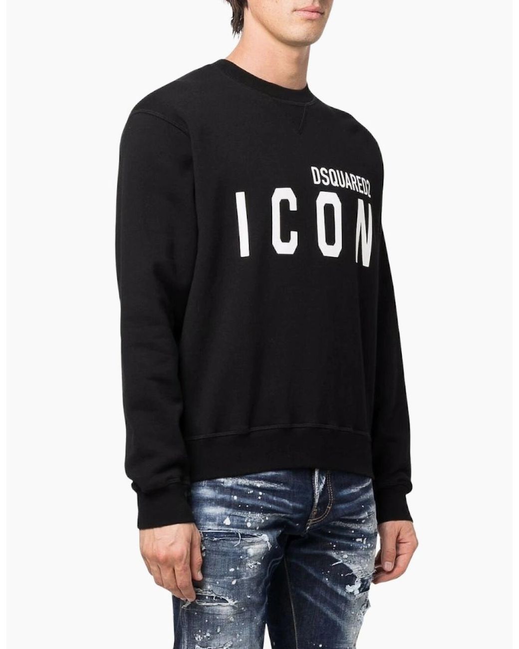 DSquared² Black Sweatshirt Large Icon Cool Logo for men