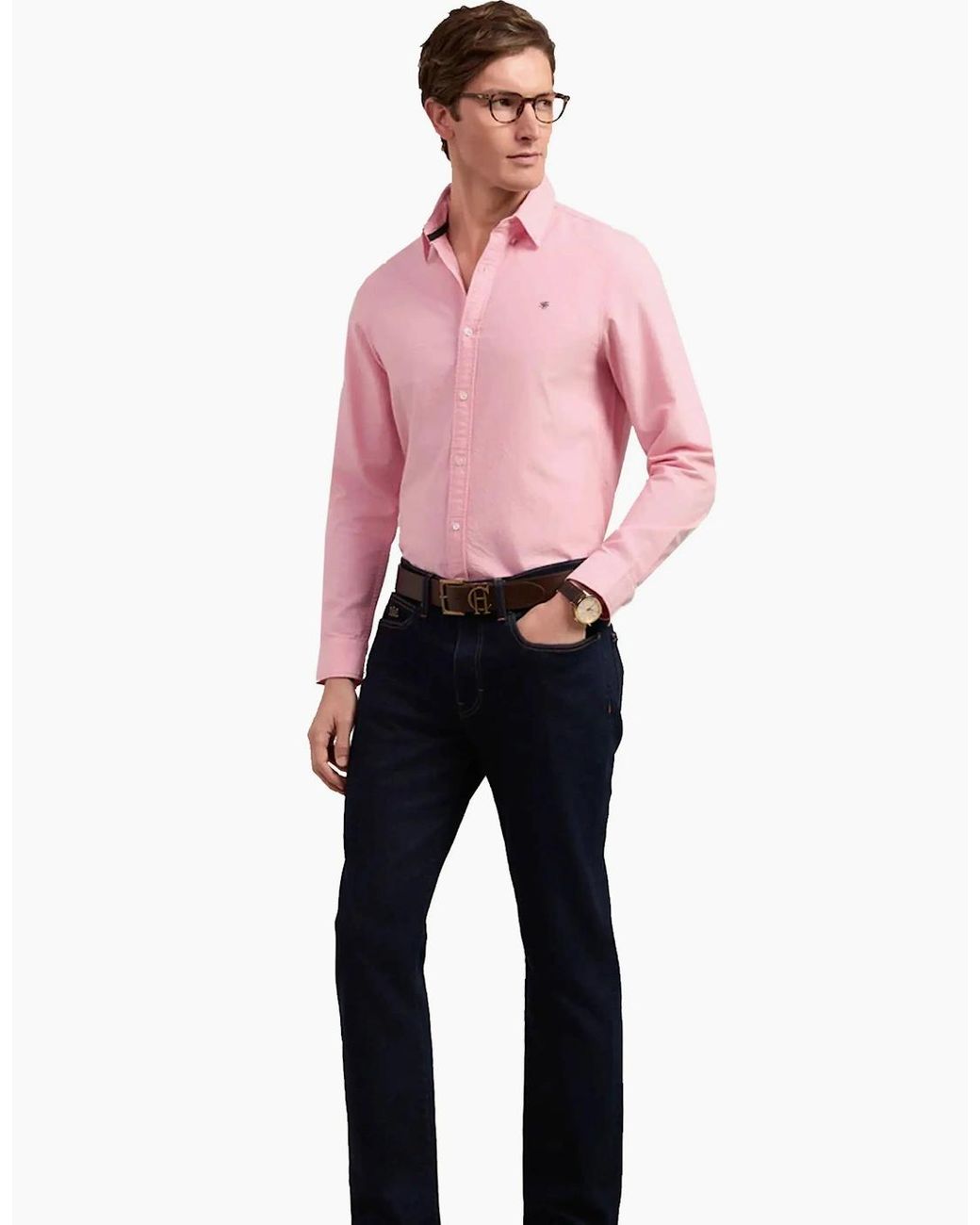 Holland Cooper Pink Classic Oxford Shirt Soft for men