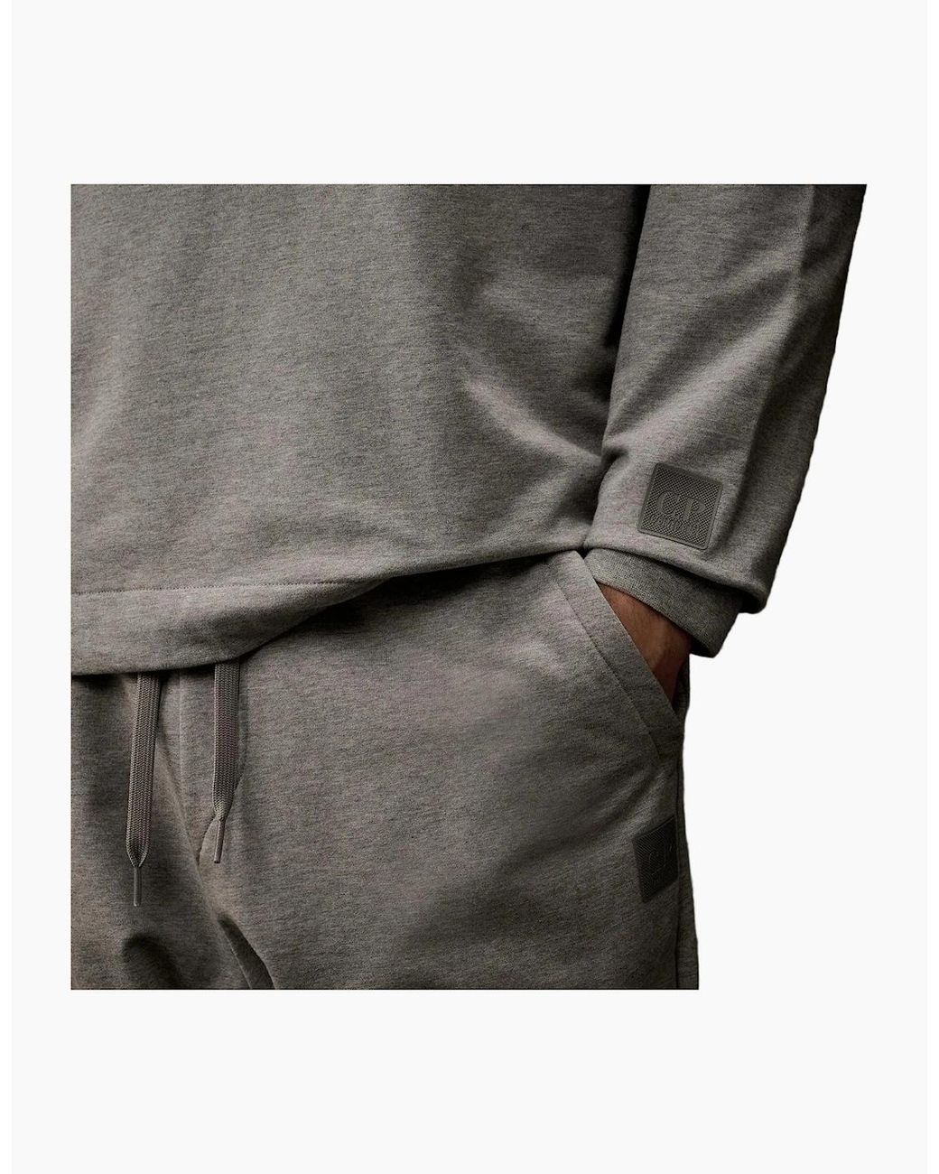 C P Company Gray Metropolis Stretch Fleece Hoodie for men