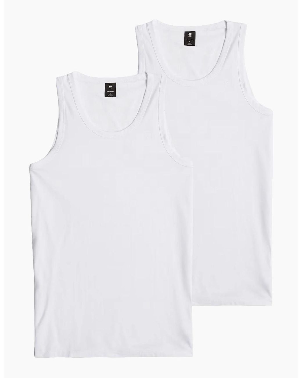 G-Star White Raw 2-Pack Base Tank Top for men