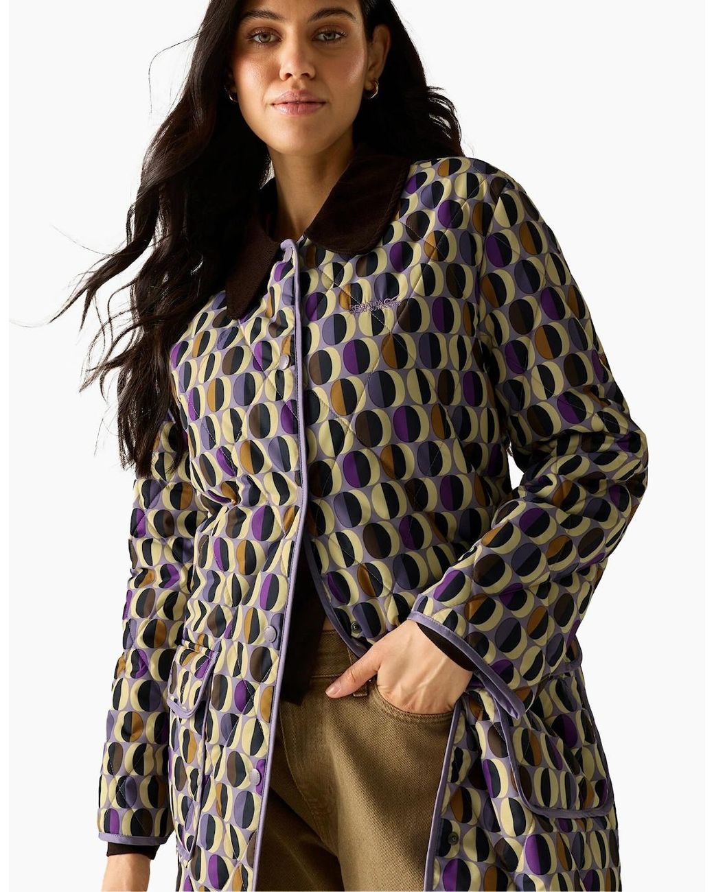 Regatta Black Ladies Orla Kiely Oval Quilted Jacket