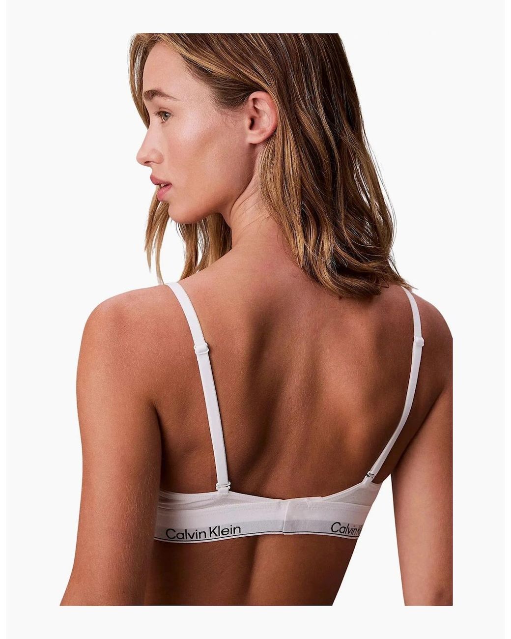 Calvin Klein White Icon Cotton Modal Unlined Triangle Bra
