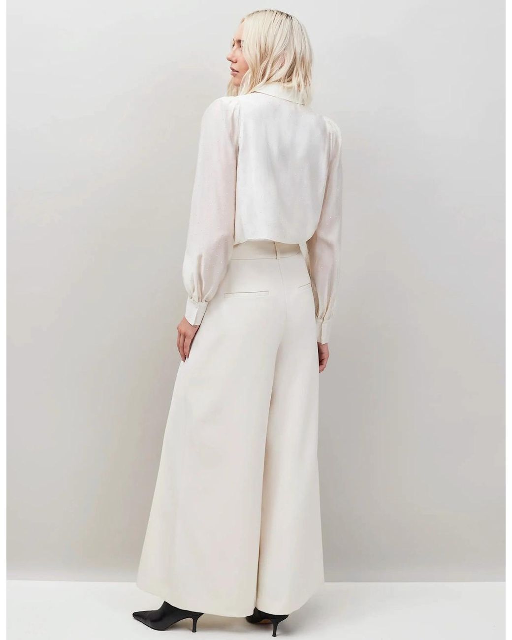 Ro&zo White Wide-Leg Trousers