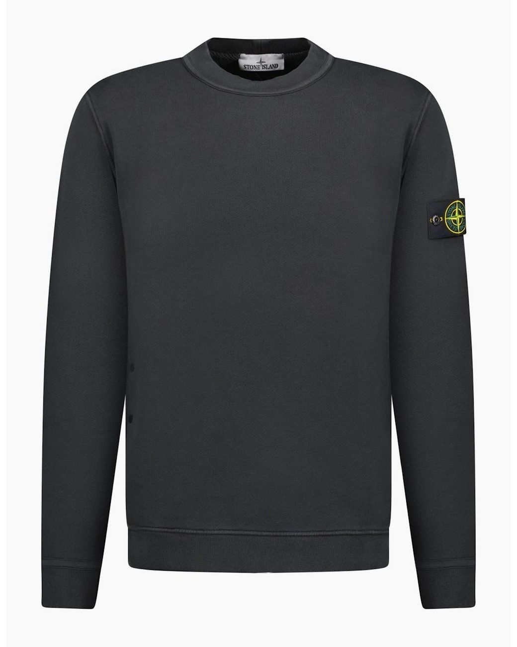 Stone Island Gray Old Effect Crewneck Sweatshirt for men