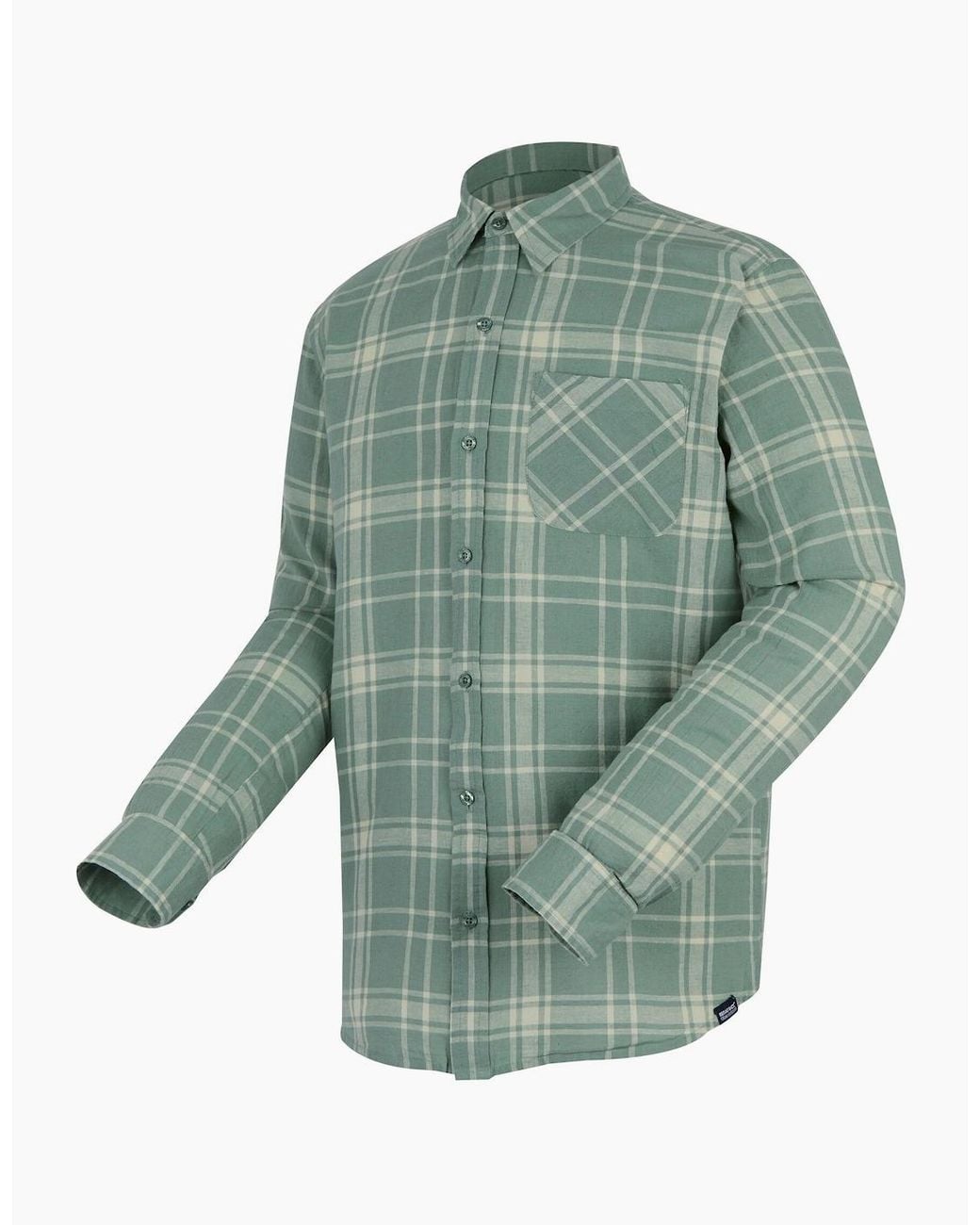 Regatta Green Loran Checked Long-Sleeved Shirt for men