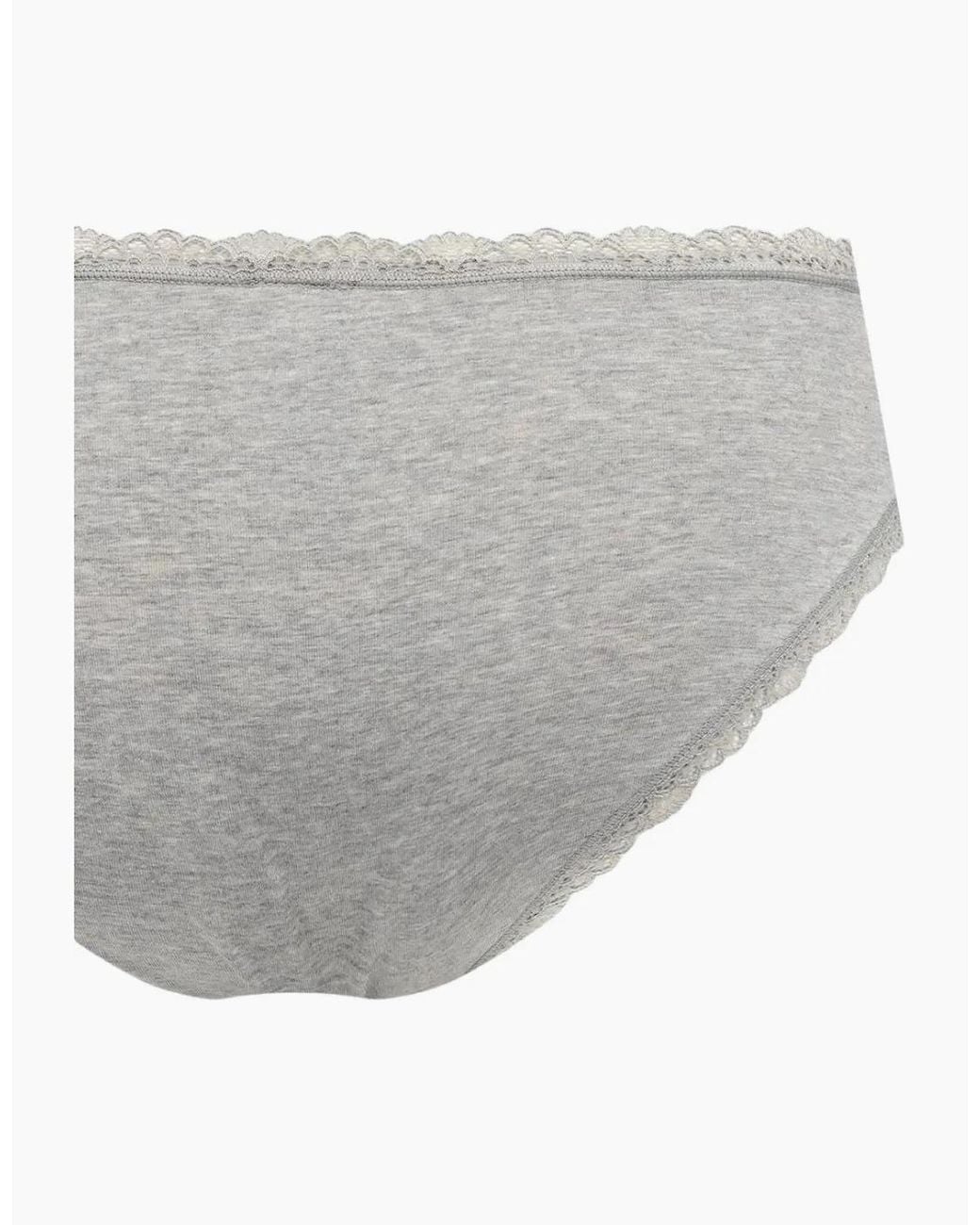 Calvin Klein Gray 2-Pack Modern Cotton Lace Bikini Briefs, Heather