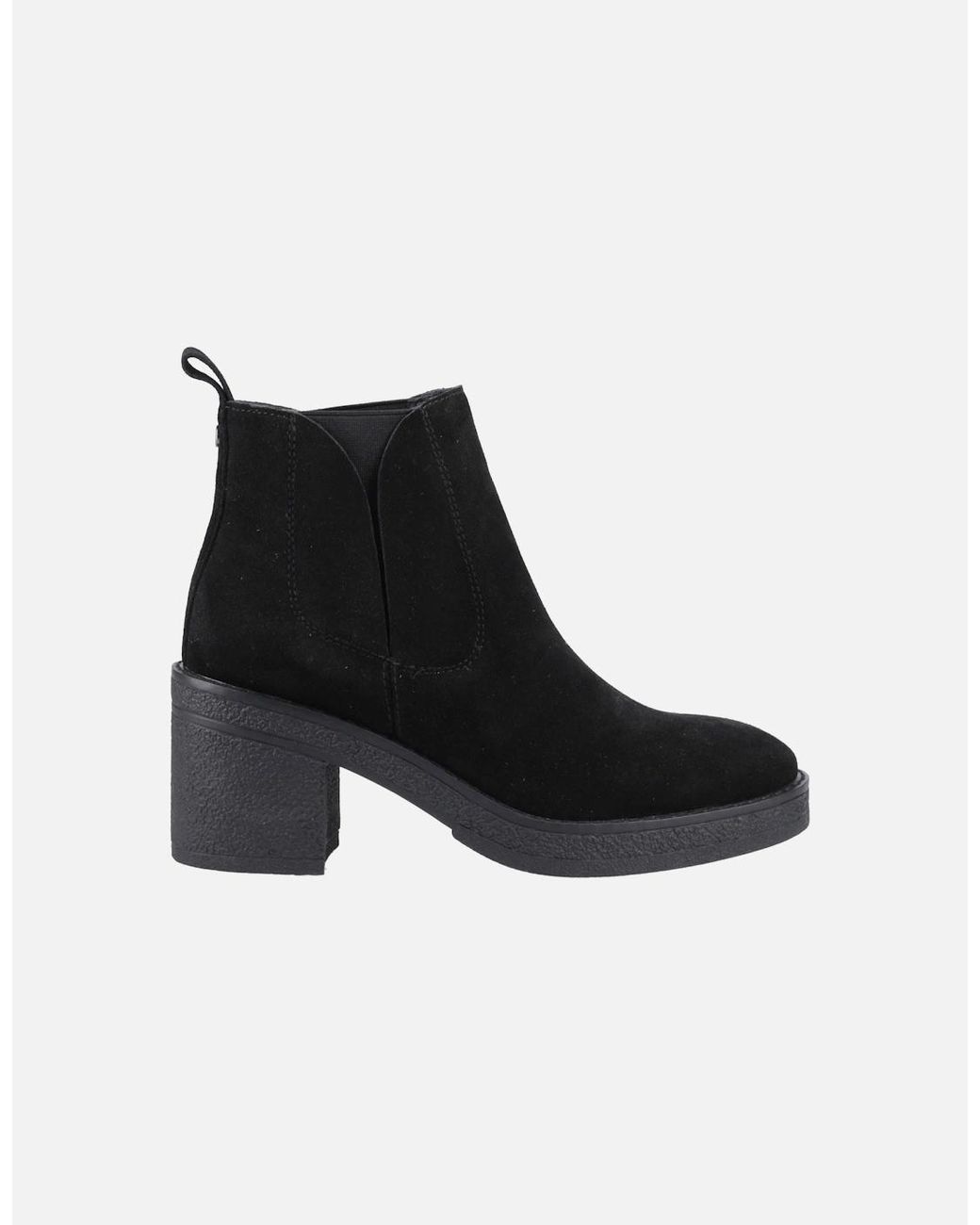 Hush Puppies Black Felicia Suede Heeled Chelsea Boots