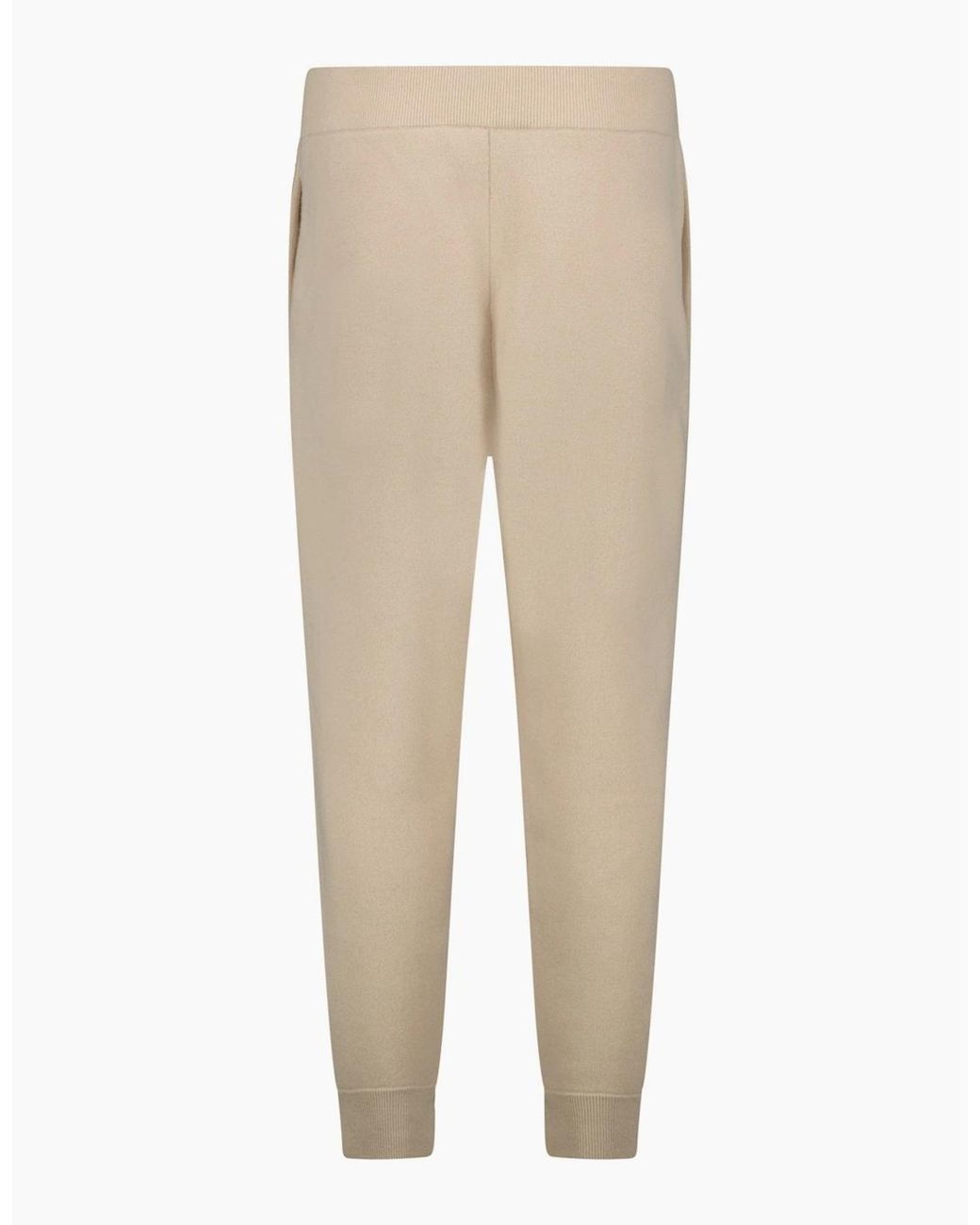 Burberry Natural 'Hunton' Knitted Cuffed Cashmere Sweatpants Soft Fawn for men