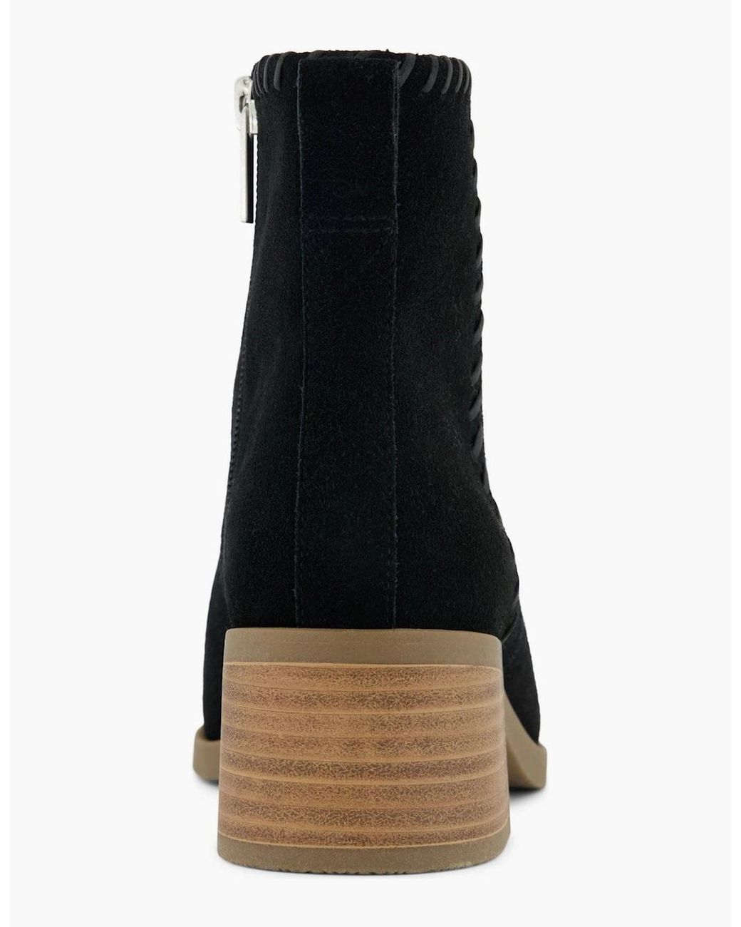 TOMS Black Delilah Heeled Suede Heeled Ankle Boots