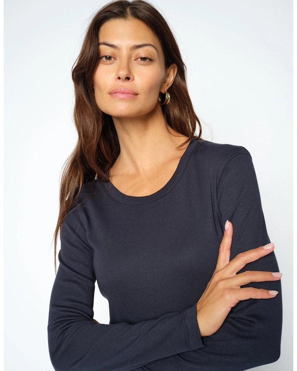Mos Mosh Blue Mali O Neck Long Sleeve Tee