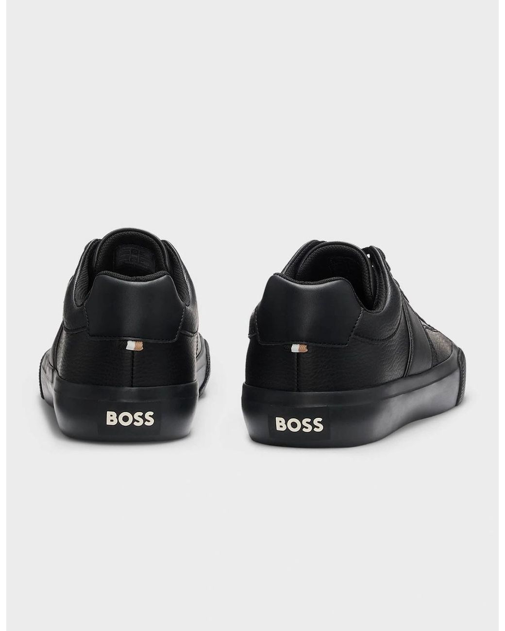 Boss Black Boss Aiden Tenn Faux-Leather Trainers With Plain And Grained Textures for men