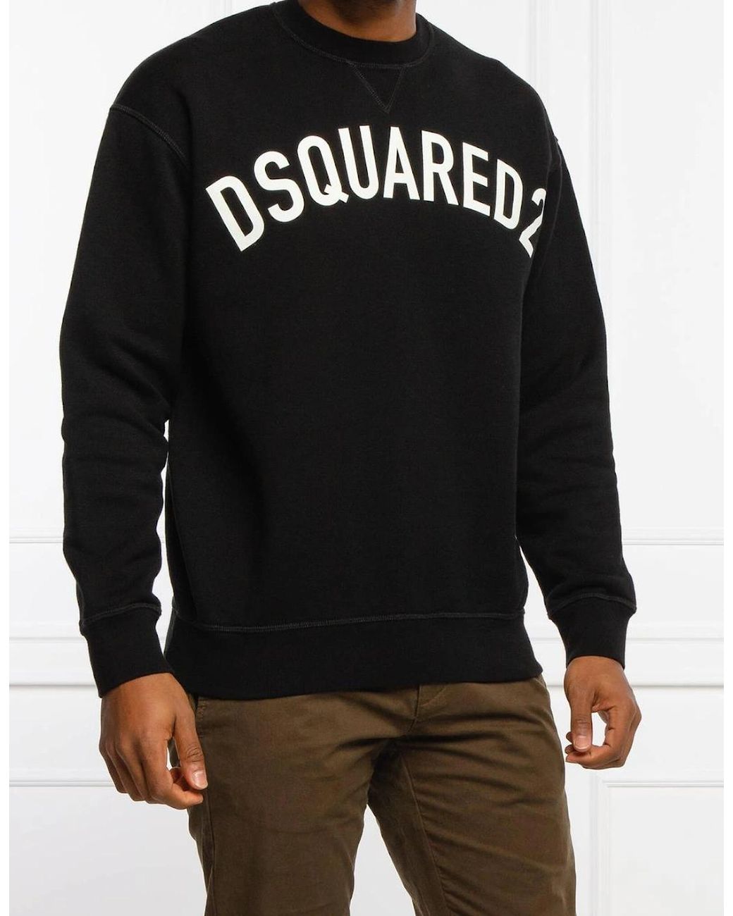 DSquared² Black Curved Logo Sweatshirt for men