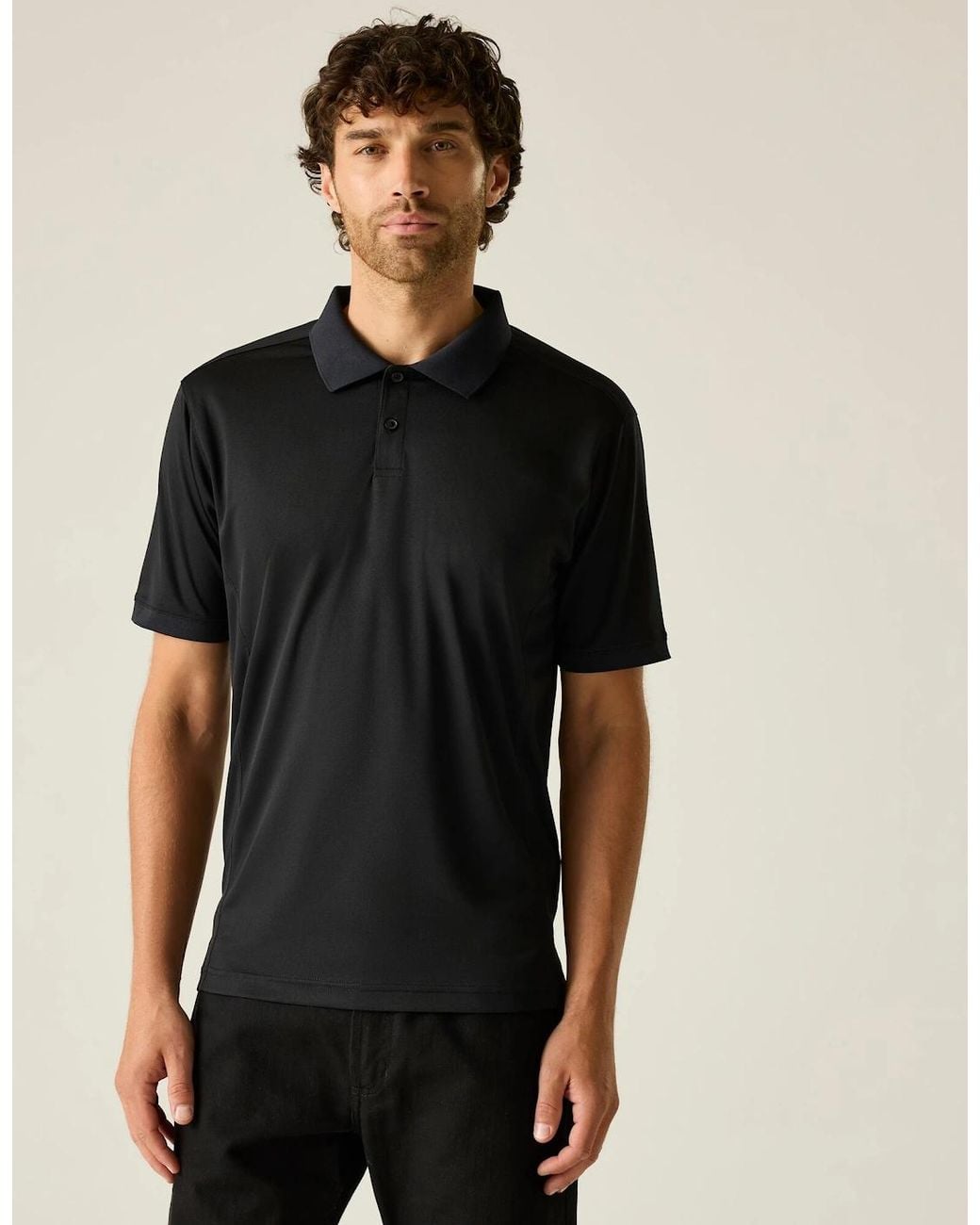 Regatta Black Professional Adult Pique Polo Shirt