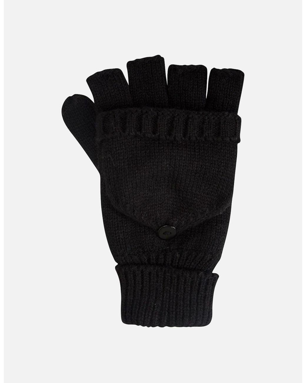 Mountain Warehouse Black Ladies Fingerless Knitted Mittens