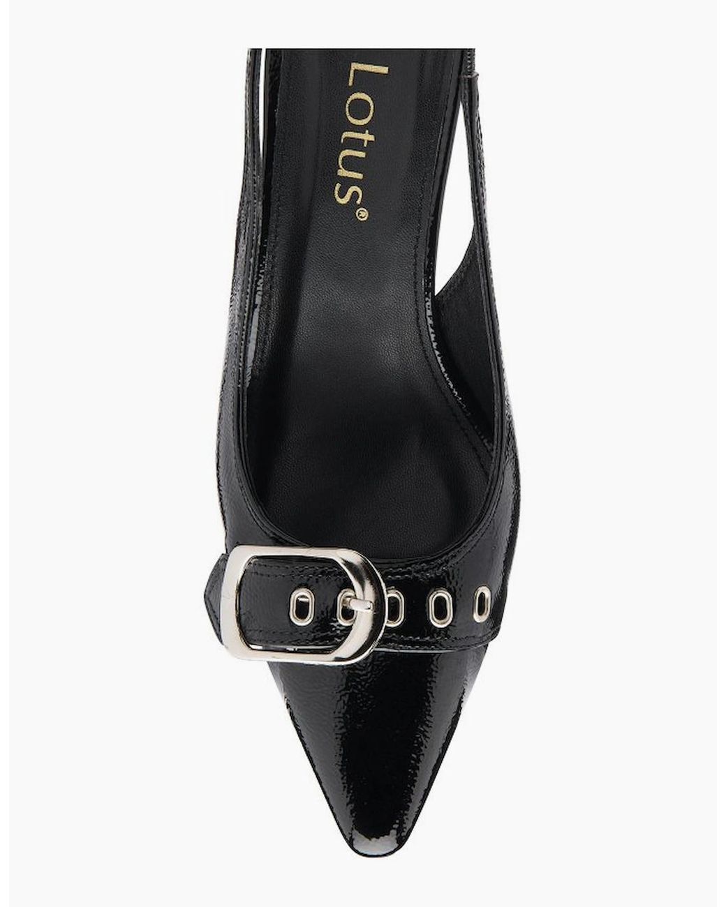 Lotus Black Rida Slingback Court Shoes