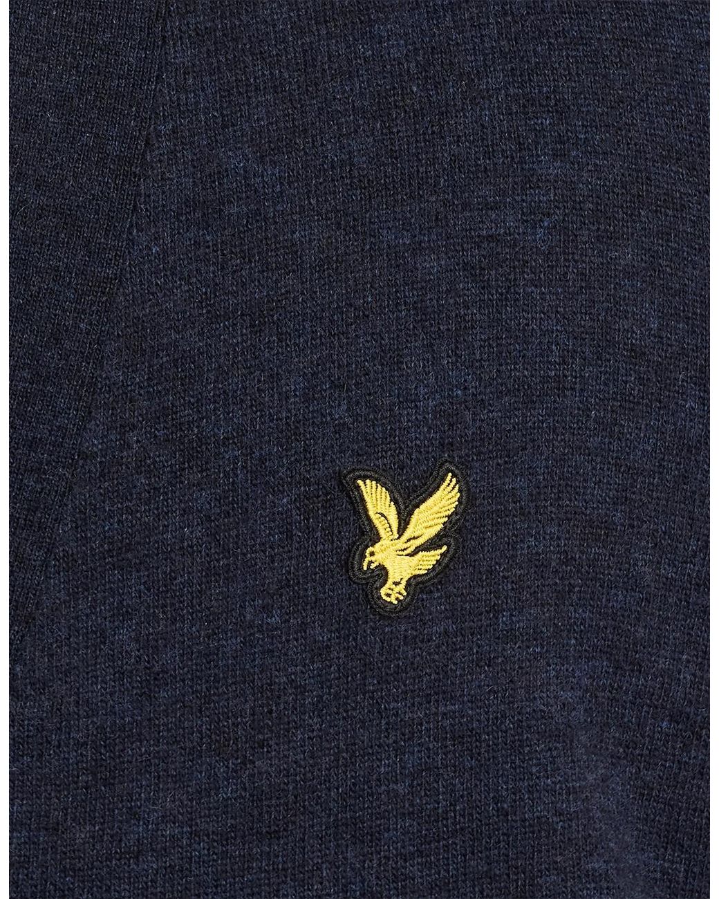 Lyle & Scott Blue Lambswool Blend V-Neck Cardigan for men