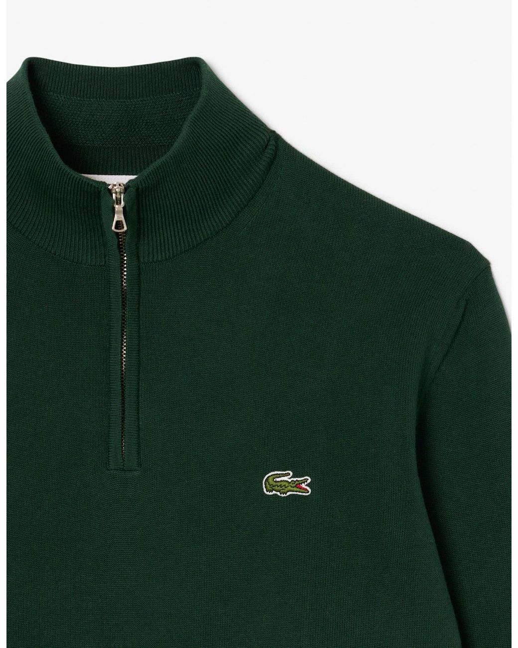 Lacoste Green Half Zip Logo Sweatshirt for men