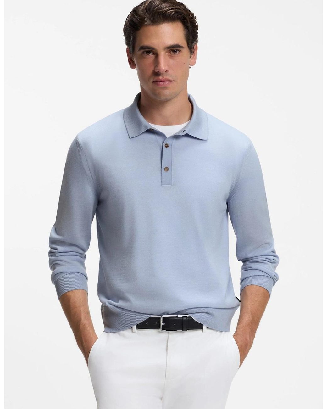 Boss Blue H Lancione Knitted Polo for men