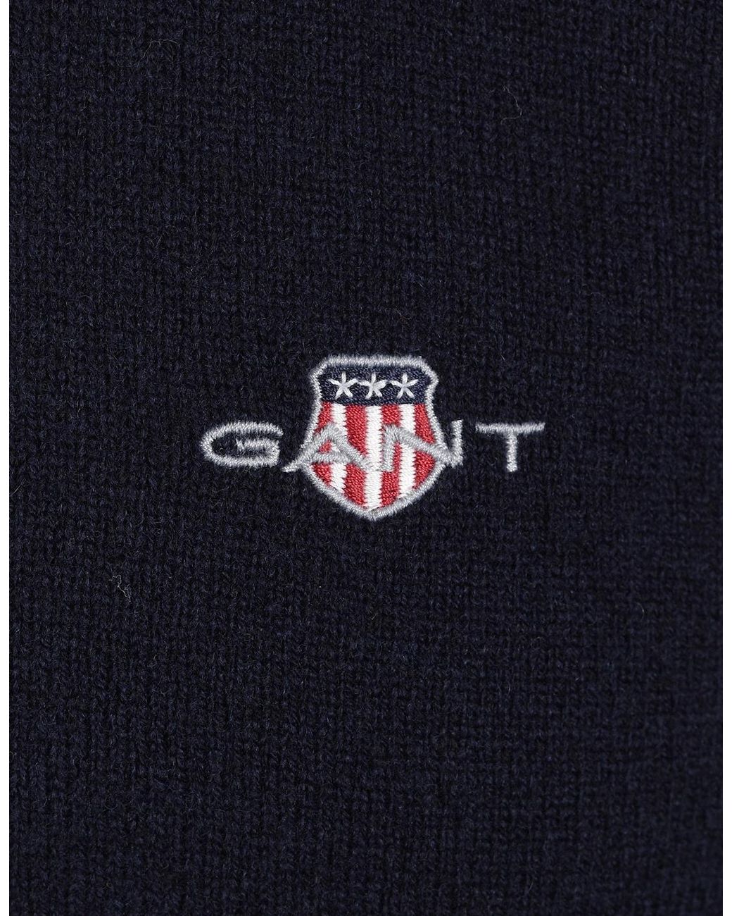 Gant Blue Superfine Lambswool Crew Neck Marine for men