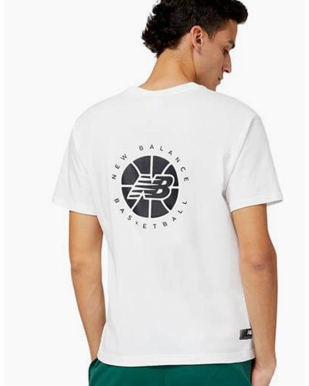 New Balance White Hoops Fundamental Basketball T-Shirt