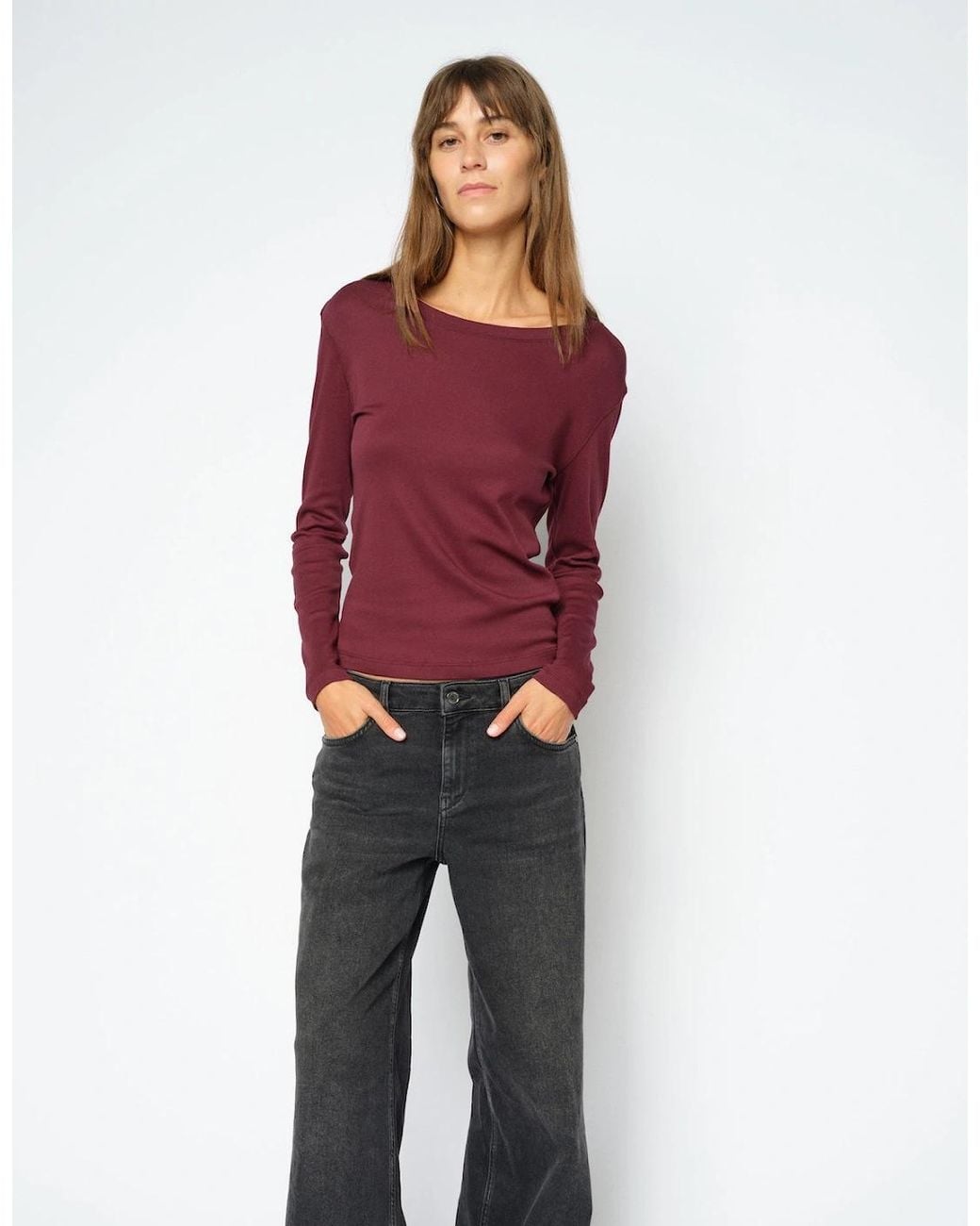 Mos Mosh Red Mali O Neck Long Sleeve Tee