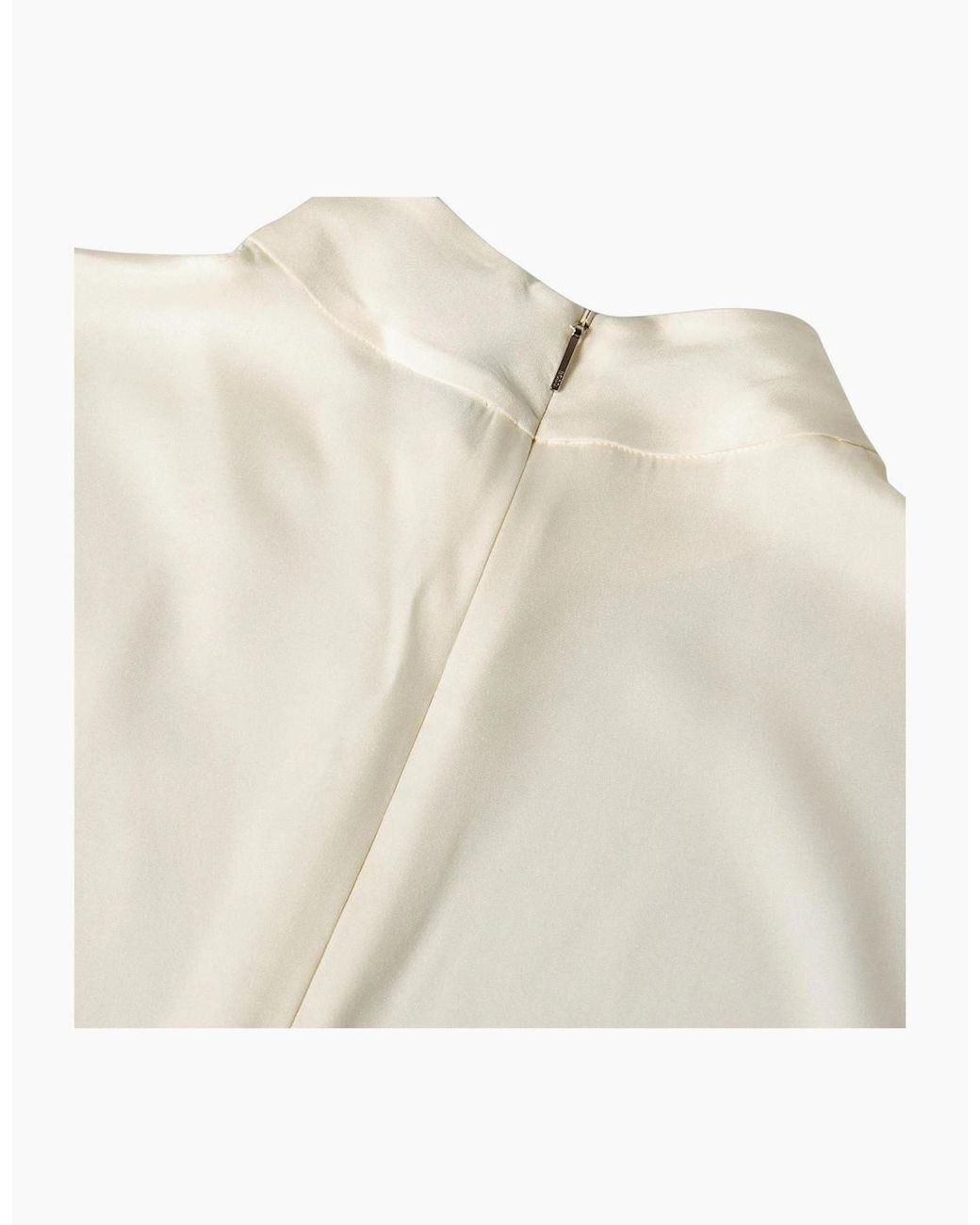 Boss White Mock Neck High Collar Sleeveless Shell Blouse