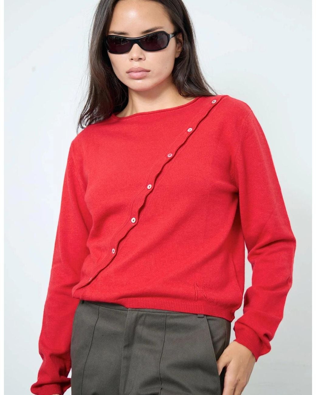 No Emotions UK Red Alma Cardigan
