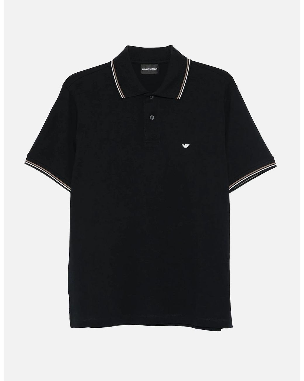 Emporio Armani Black Branded Polo for men