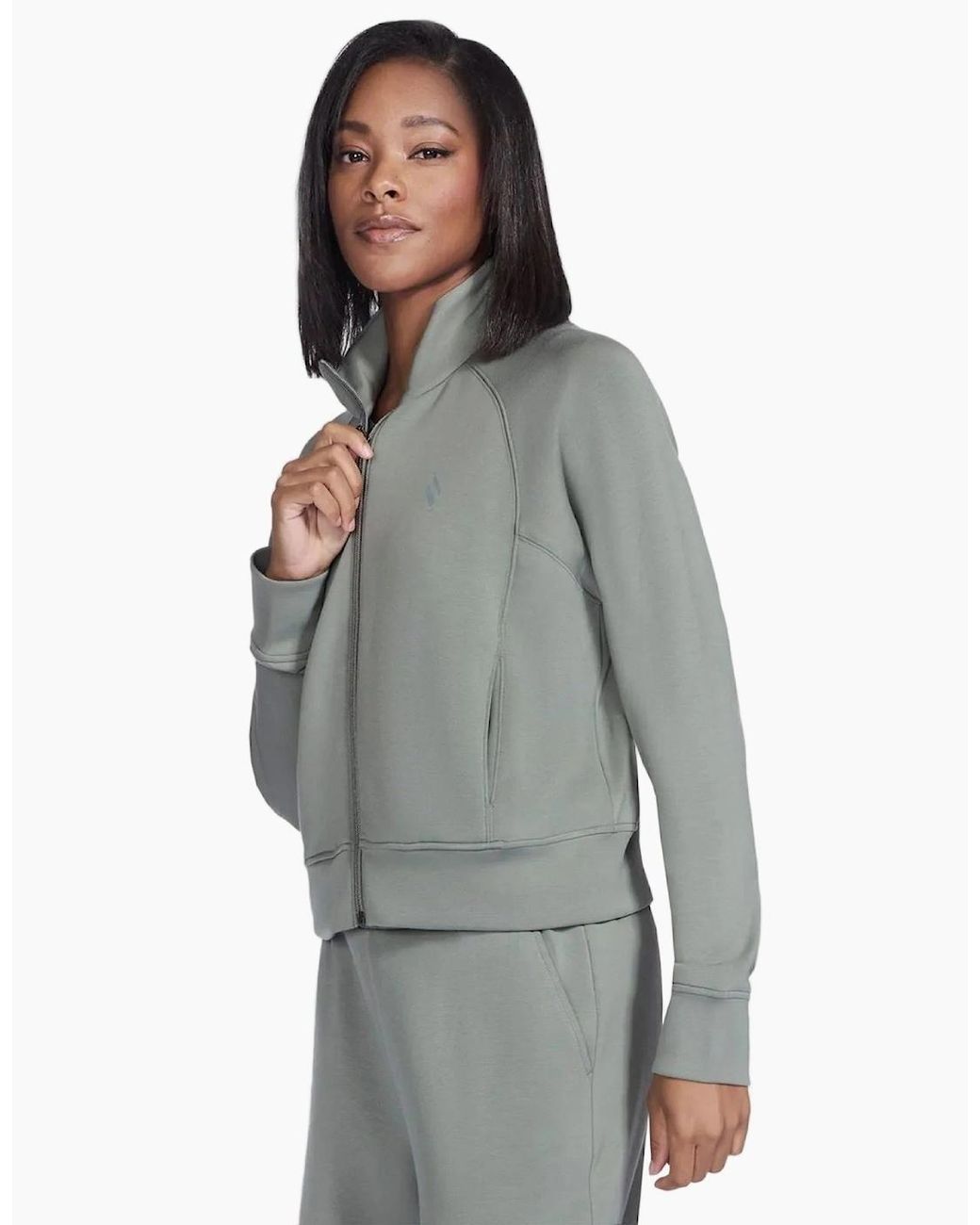 Skechers Gray Skechluxe Elevate Taupe Jacket