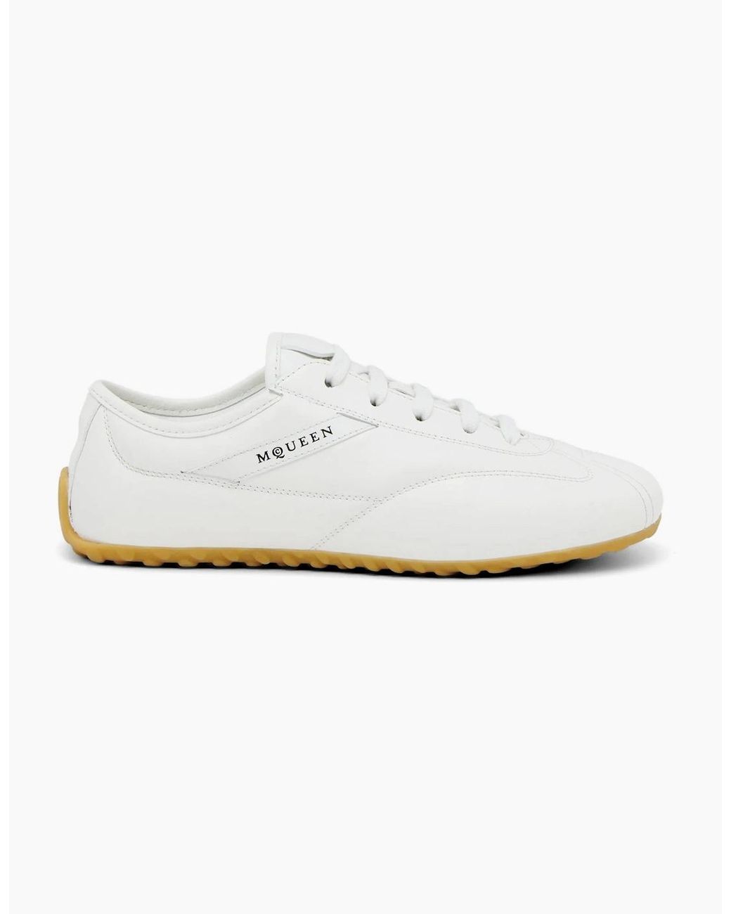McQueen White Boxe Leather Sneakers for men