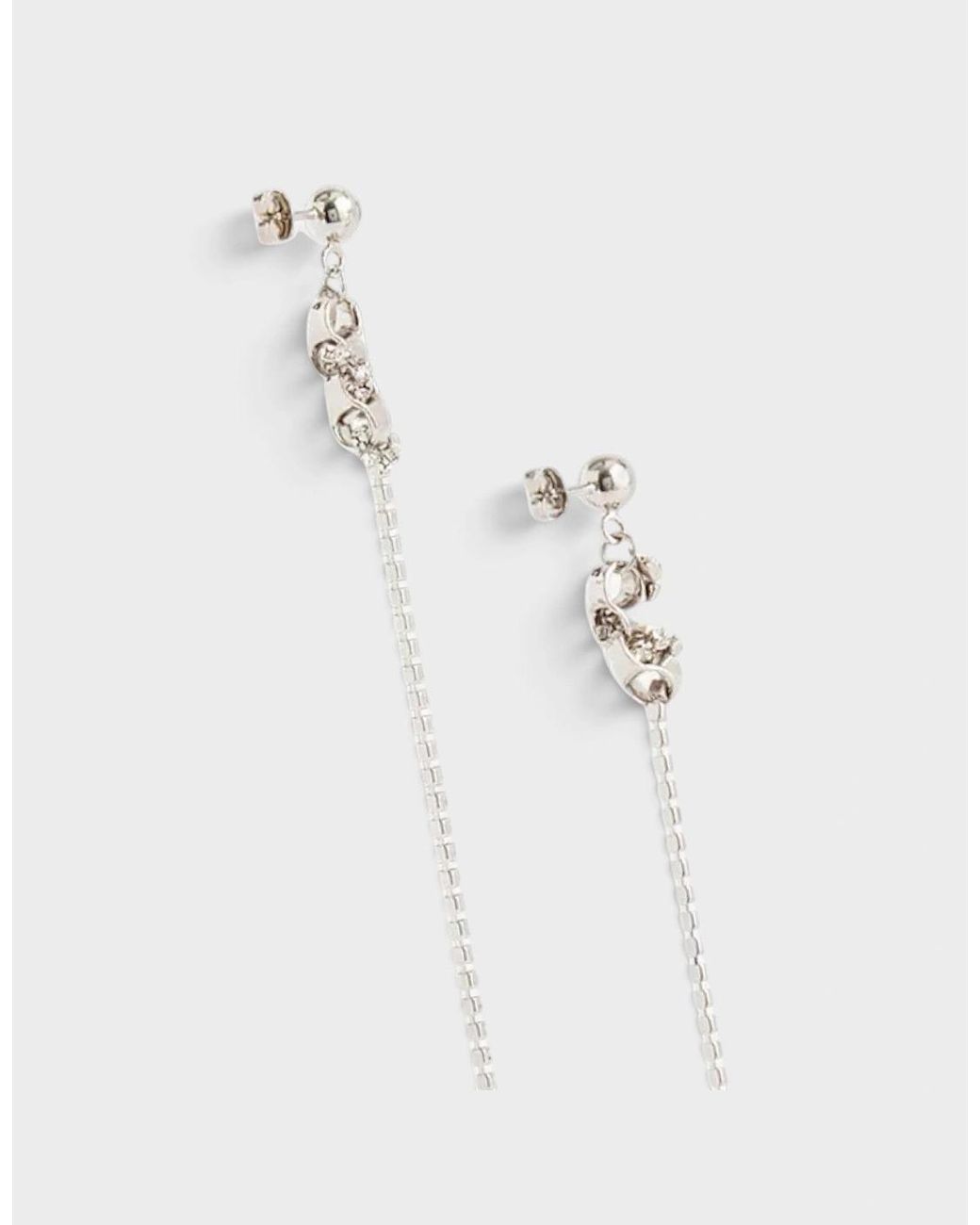 Justine Clenquet White Mia Palladium-Plated Brass Earrings