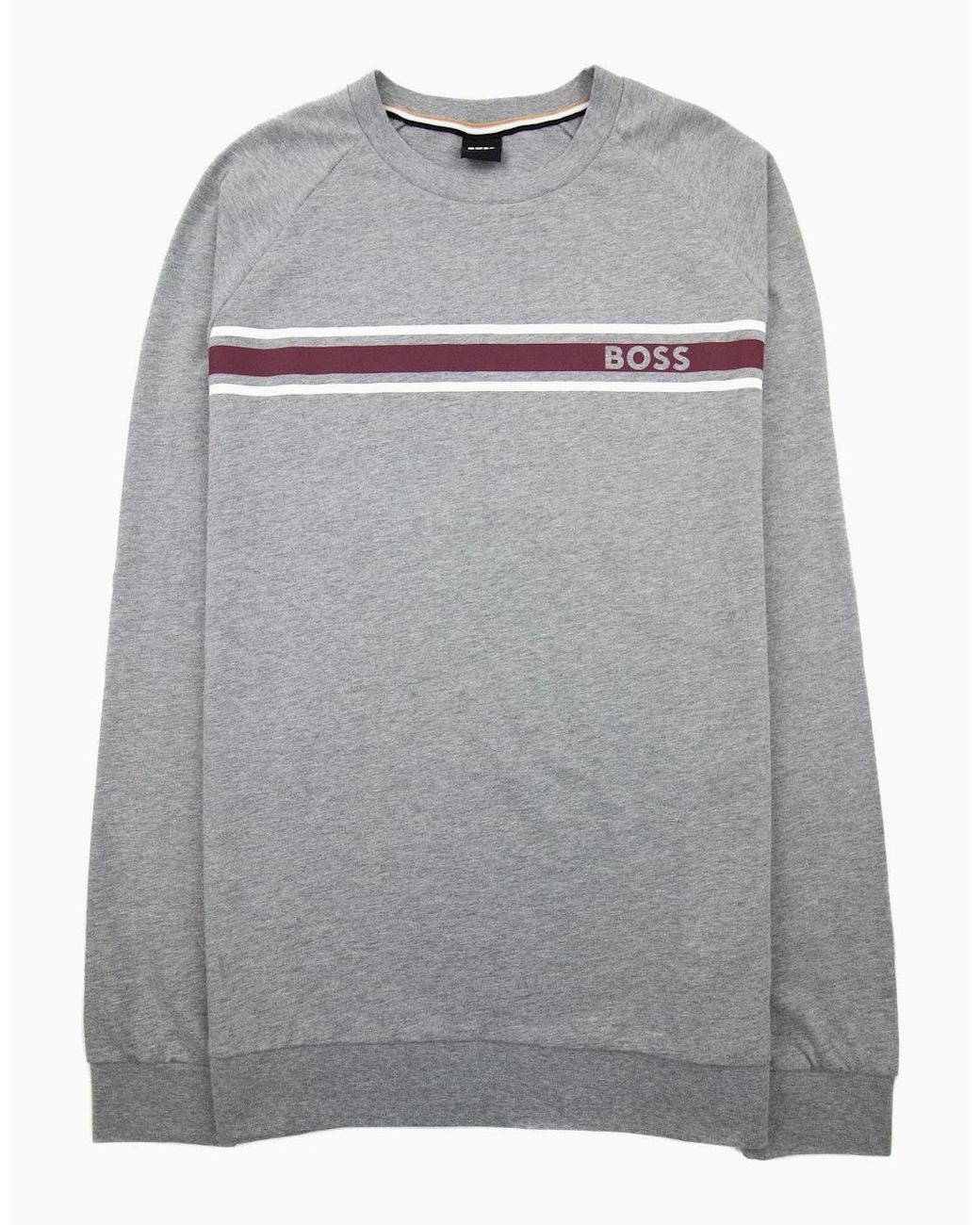 Boss Gray Authentic Logo Crewneck Sweatshirt 033 for men