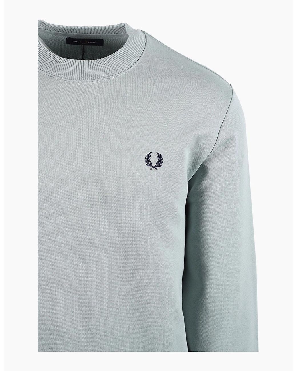 Fred Perry Blue Crew Neck Sweatshirt/Dark Airforce for men
