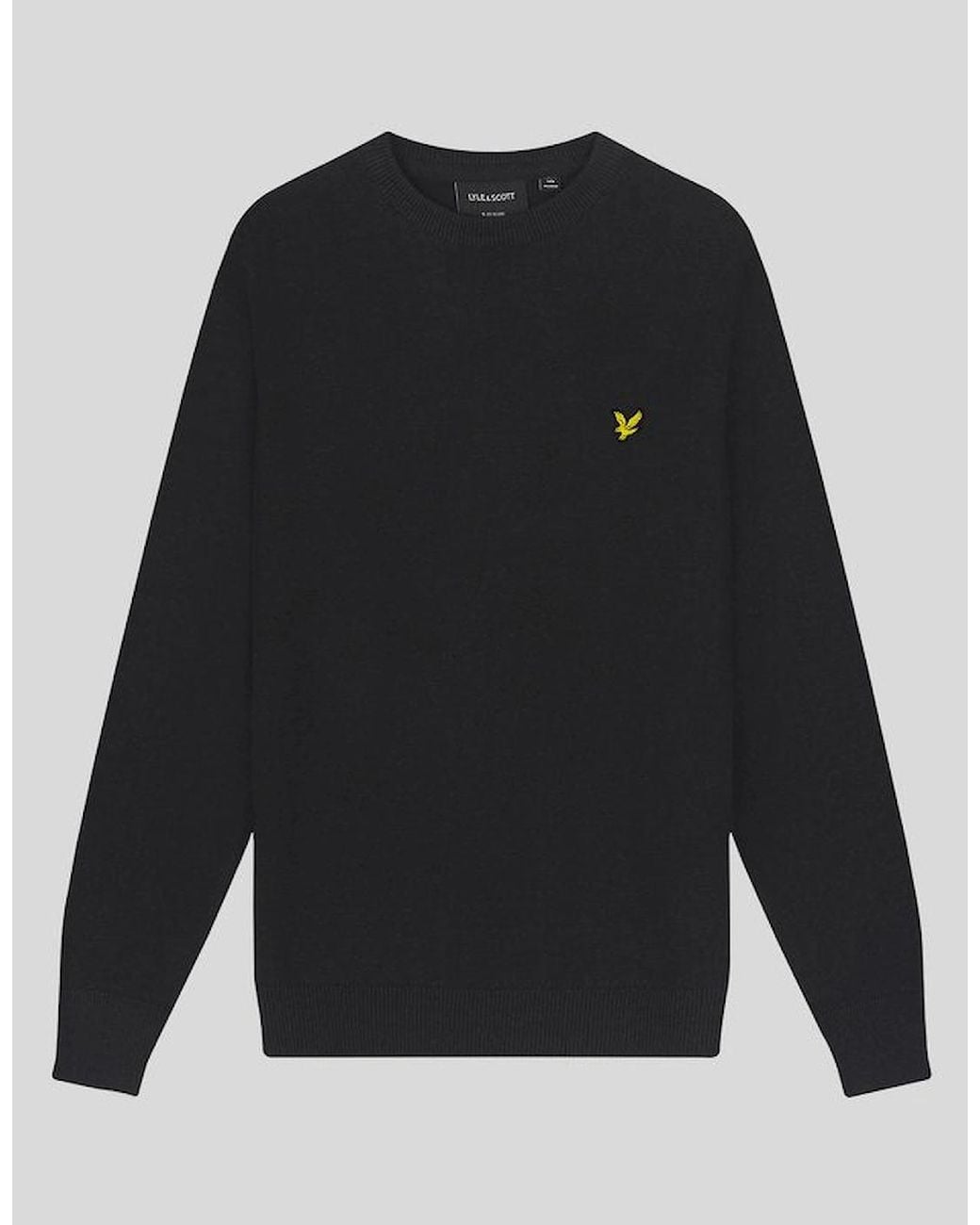Lyle & Scott Black Cotton Crew Neck Jumper for men