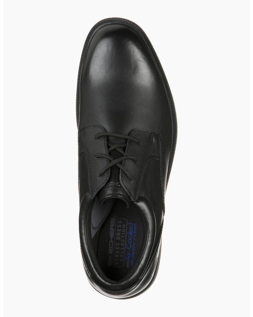 Skechers Black Dreston Rasmiss Leather Standard Lace-Up Shoes for men