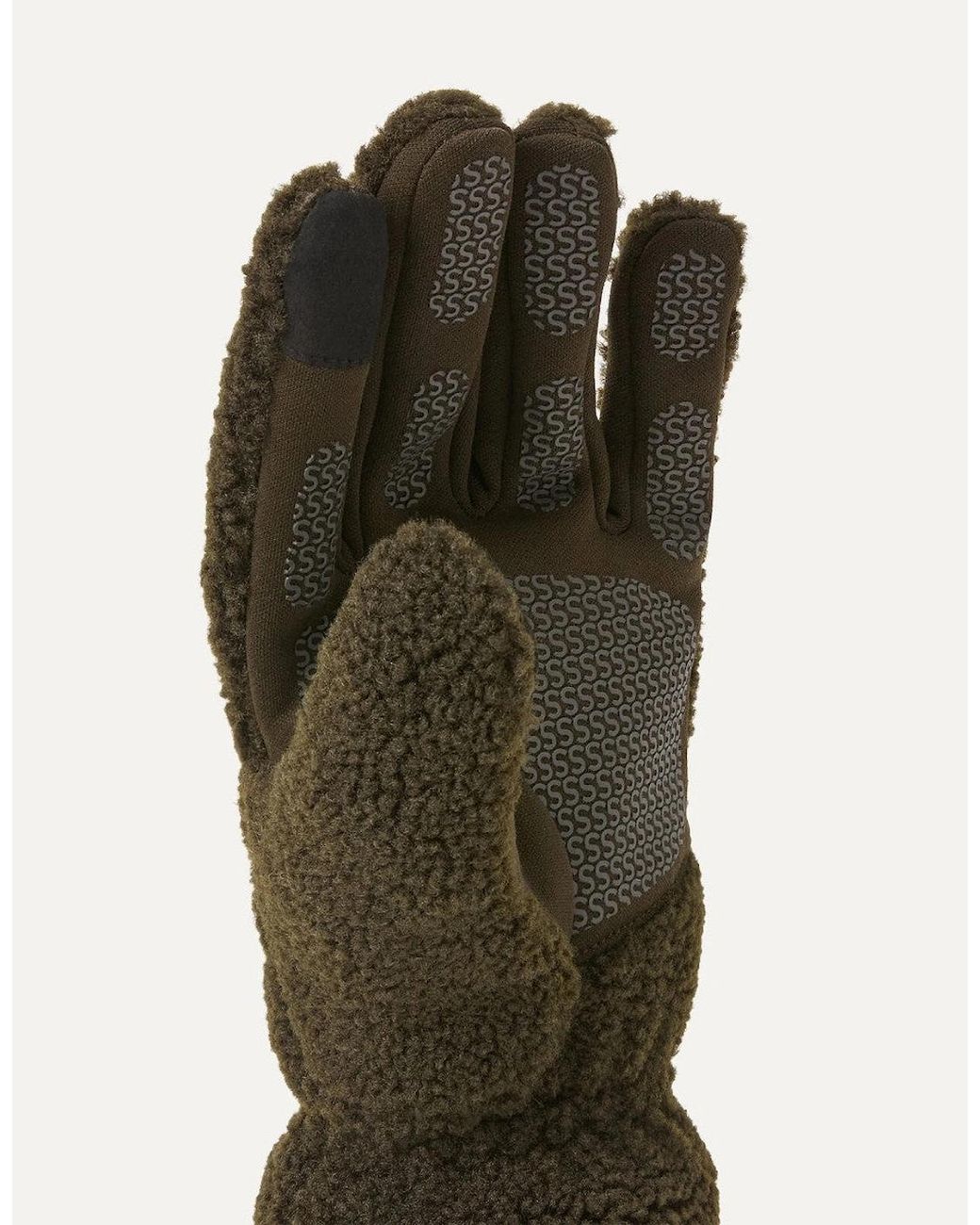 SealSkinz Black Hoveton Sherpa Fleece Gloves for men
