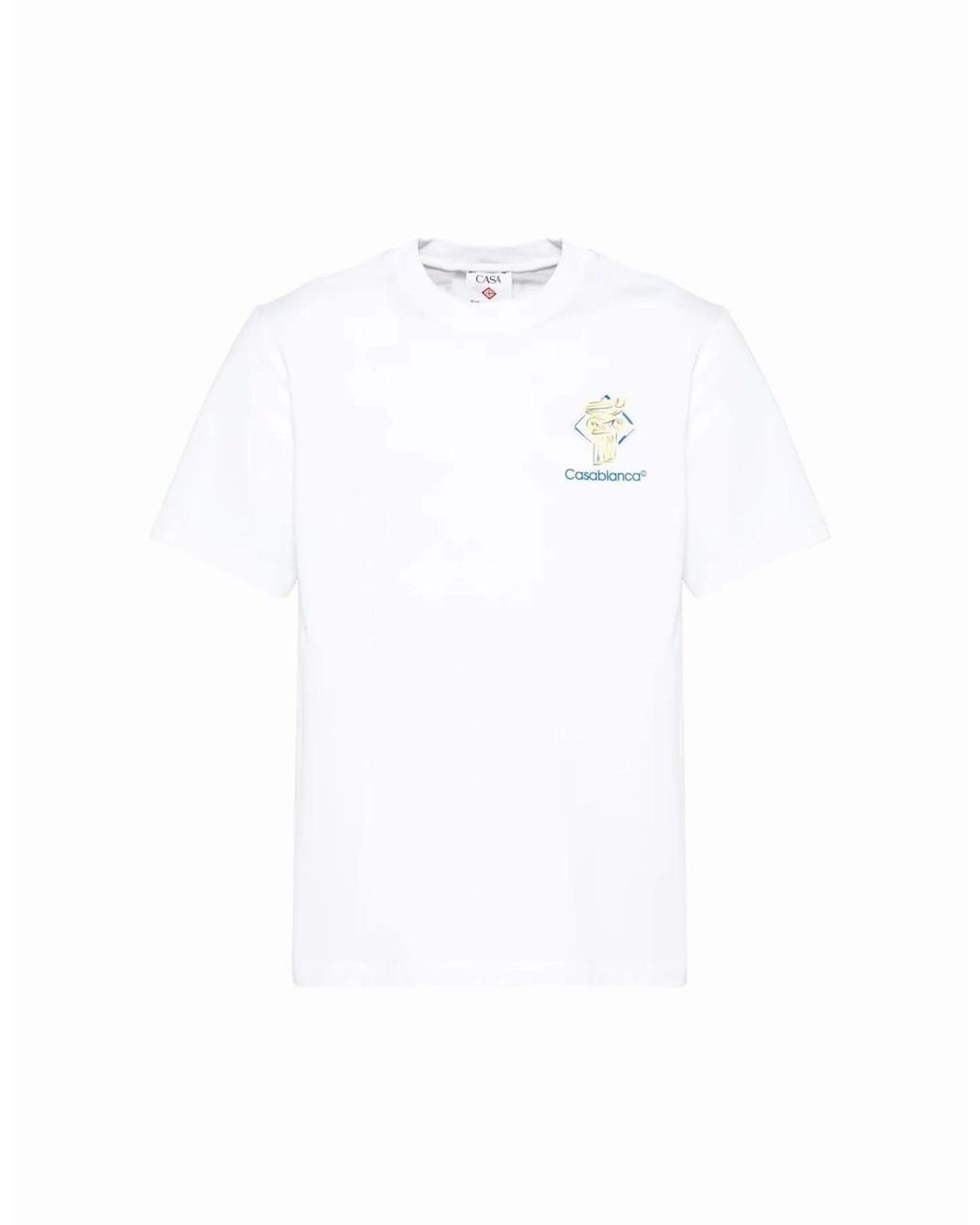 Casablanca White Diamond Column Printed T-Shirt for men