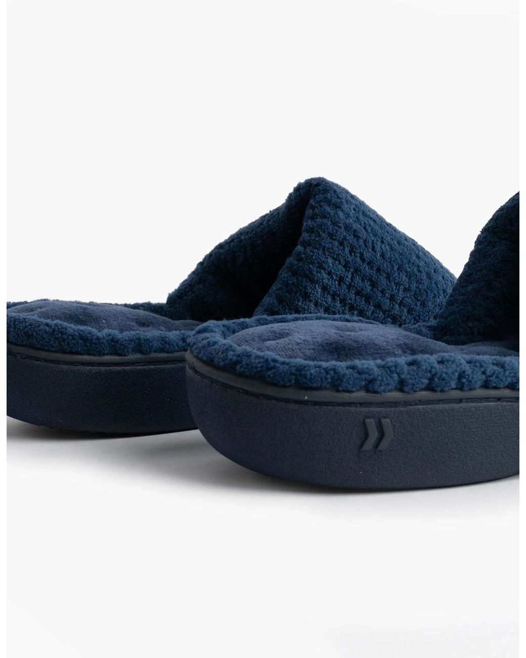 Totes Blue Isotoner Popcorn Turnover Open Toe Mule Slippers