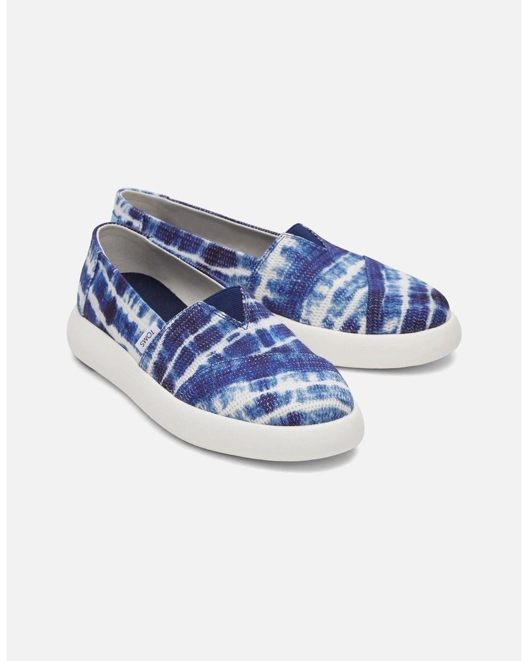 TOMS Blue Alpargata Mallow 100% Cotton Espadrilles
