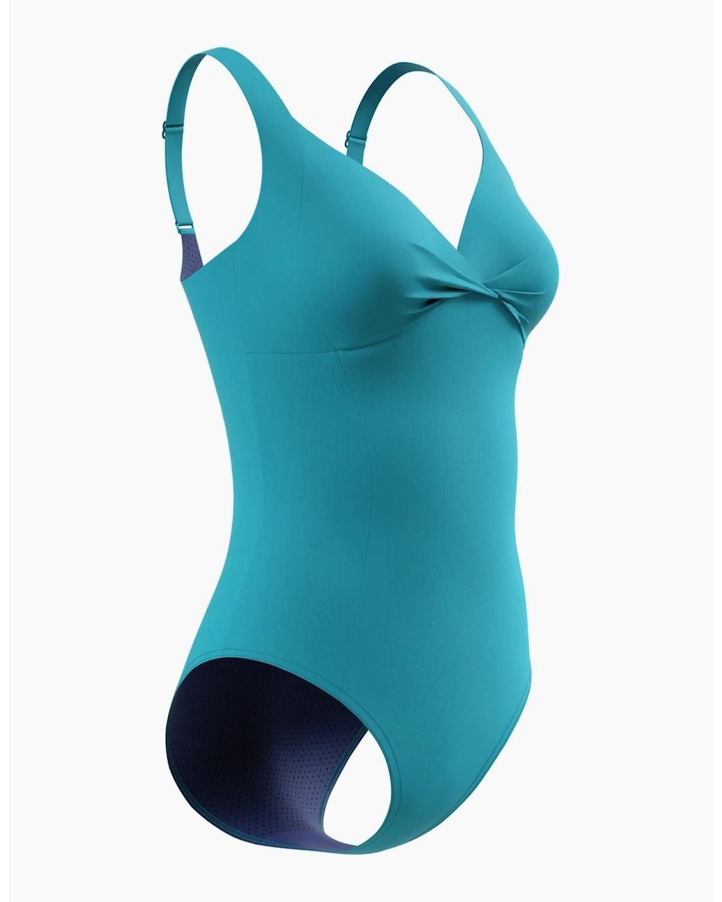 Speedo Blue Ladies Solid One Piece Swimsuit