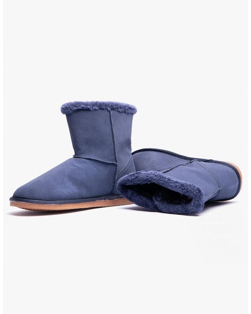 Hush Puppies Blue Ashleigh Suede Bootie Slippers