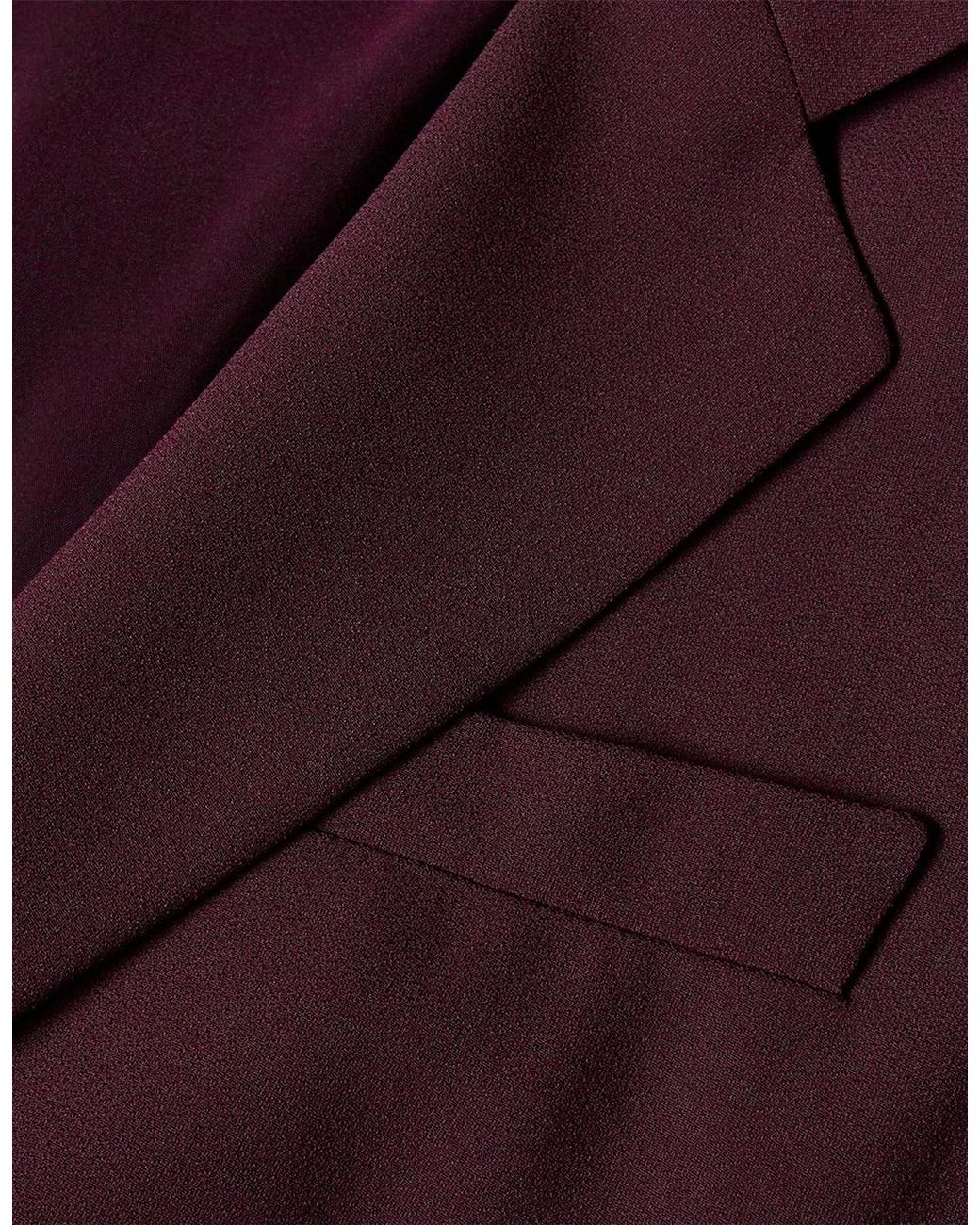 Boss Purple Solid Patterned Lapel Collared Woven Cuff Blazer