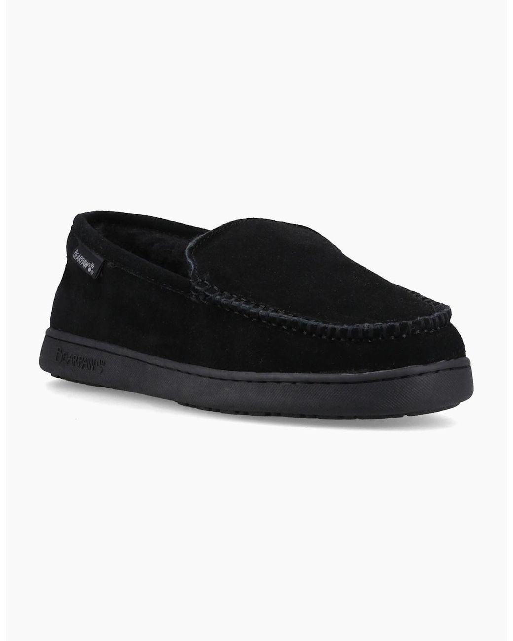 BEARPAW Black Brian Suede Slippers for men