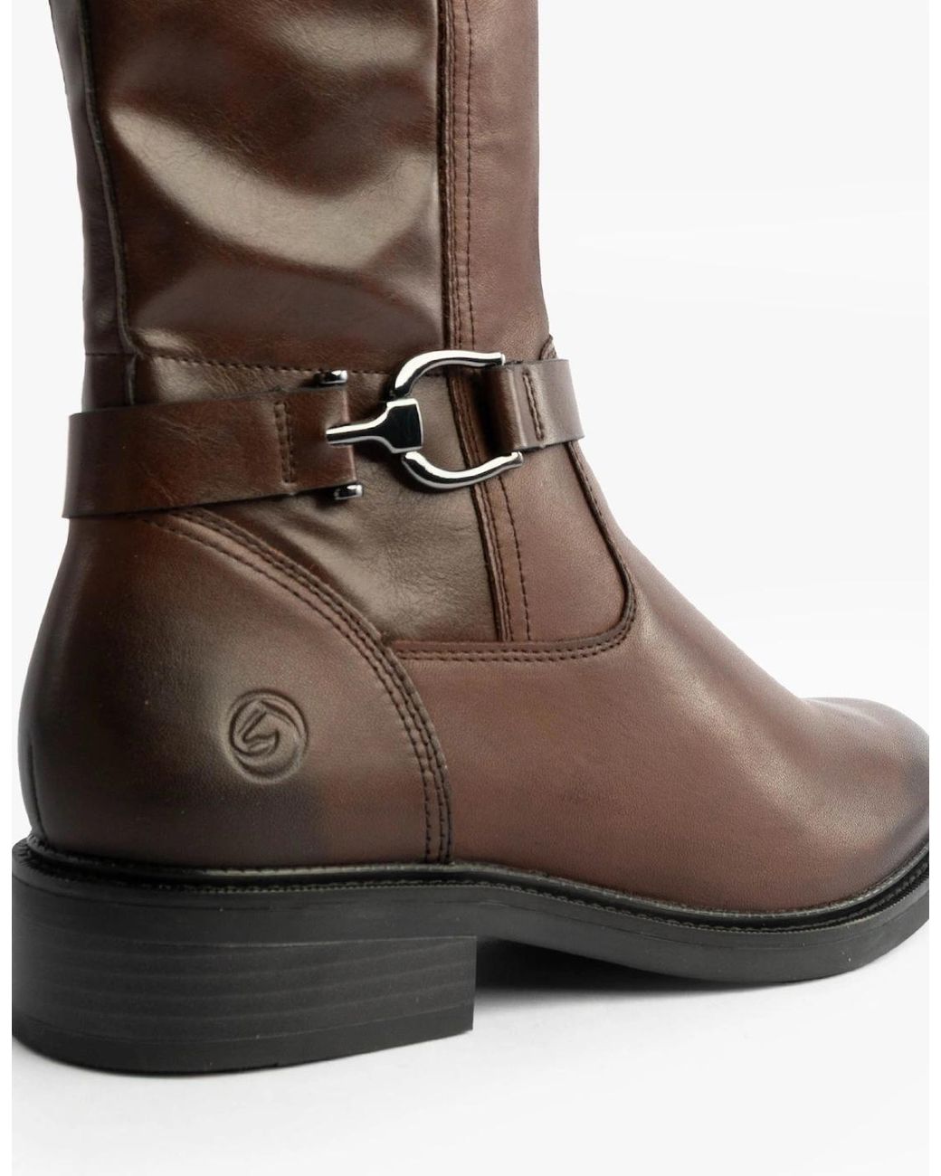 Remonte Brown Leather Tall Knee High Boots