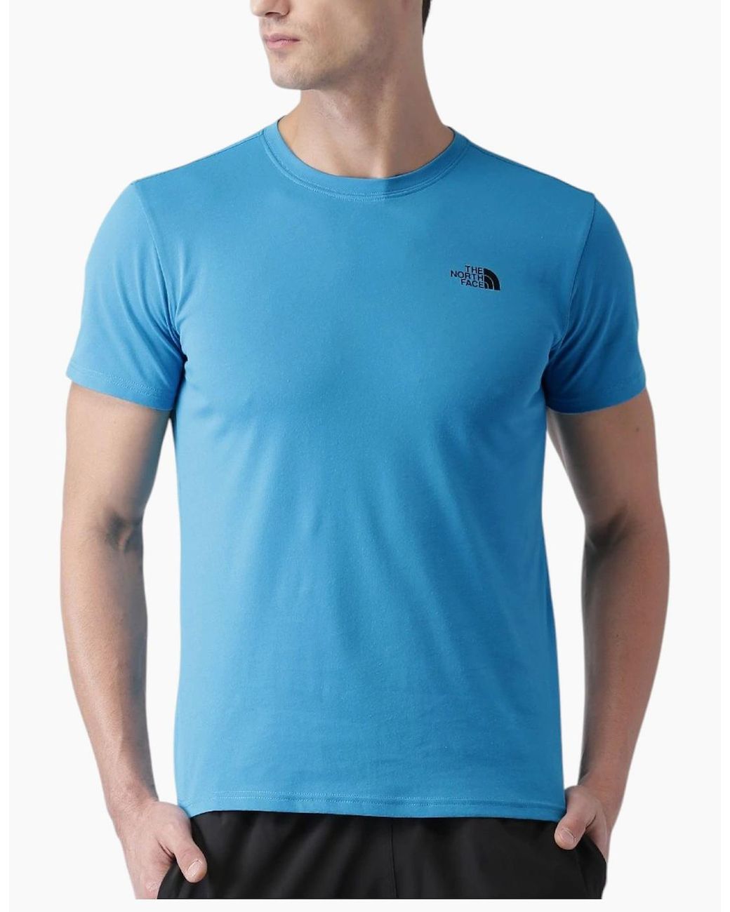 The North Face Blue T-Shirt T Shirt Simple Dome Sports Cotton Casual Crew Neck for men