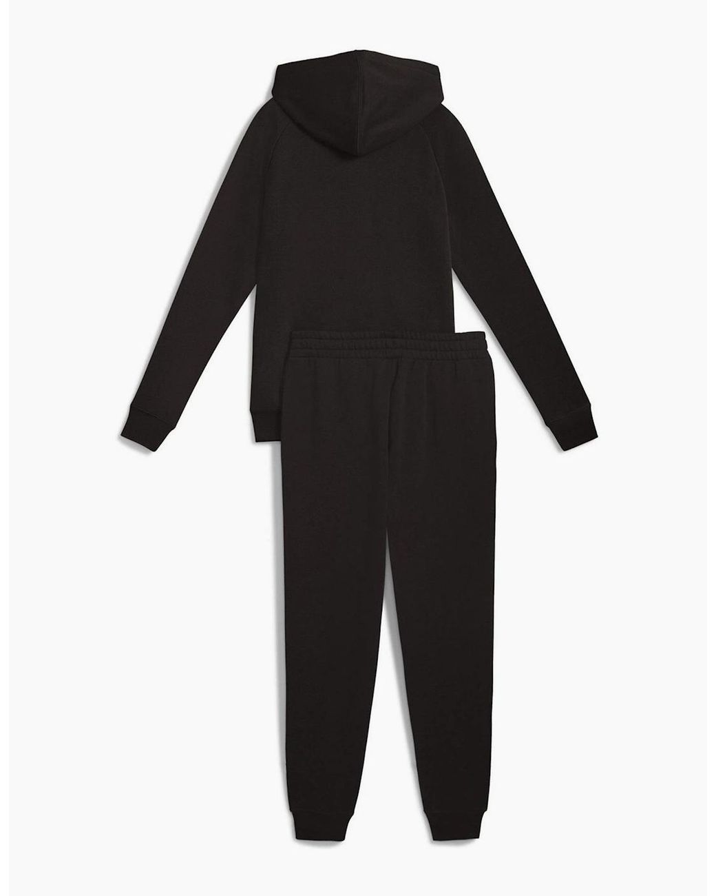 PUMA Black Full Zip Hooded Fleece Tracksuit