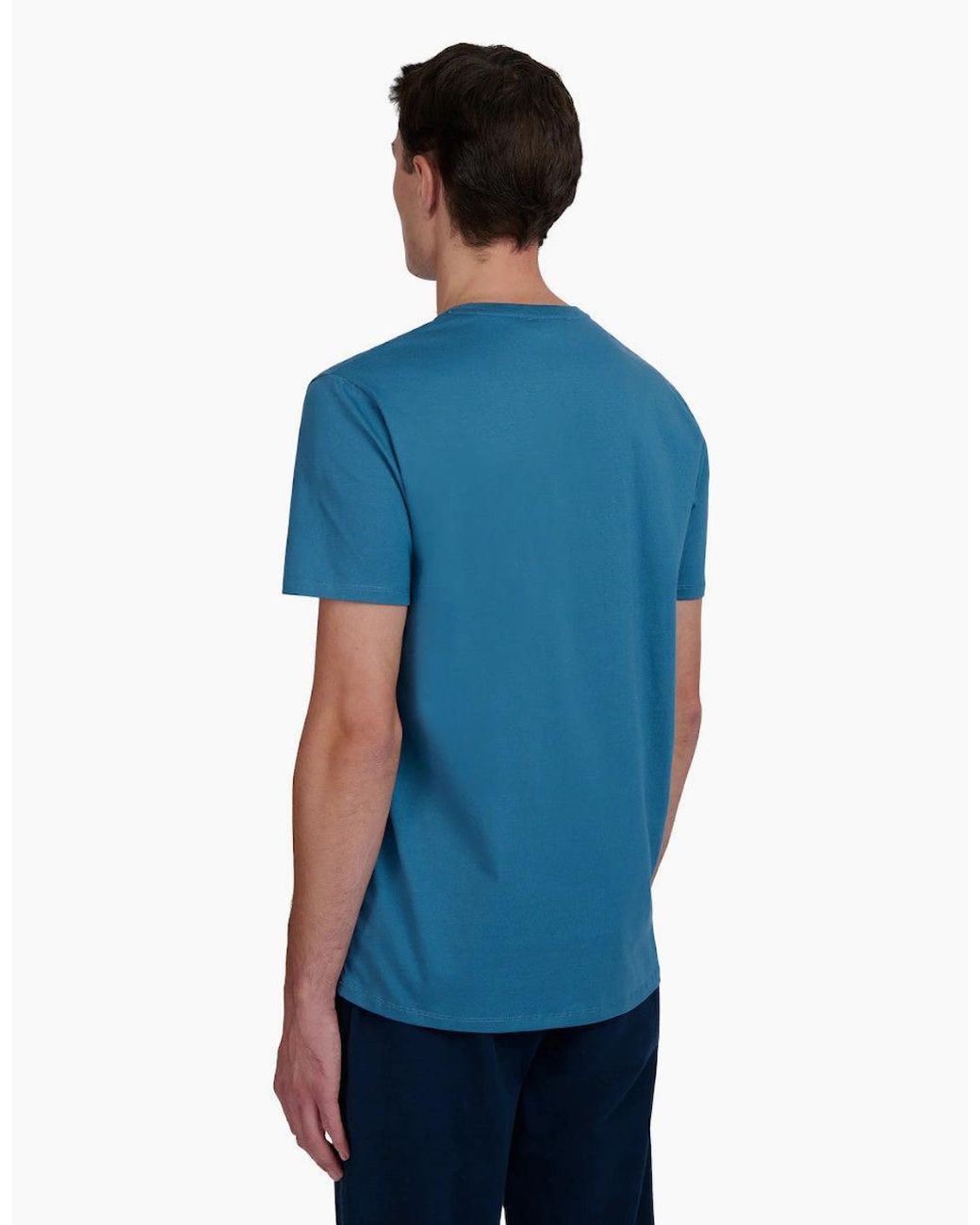 Sandbanks Blue Mercerised Badge T-Shirt A1-26 for men