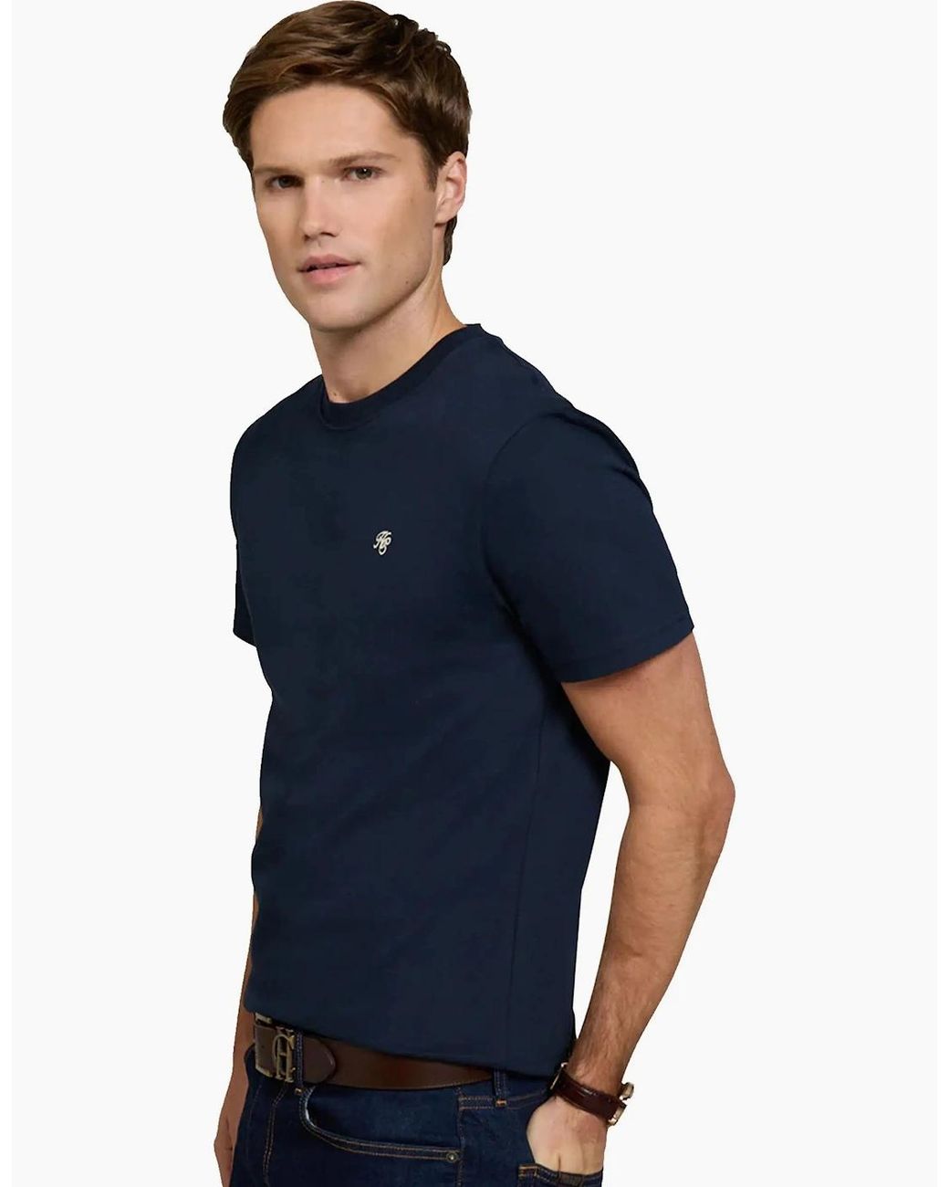 Holland Cooper Blue Crew Neck T-Shirt Ink for men