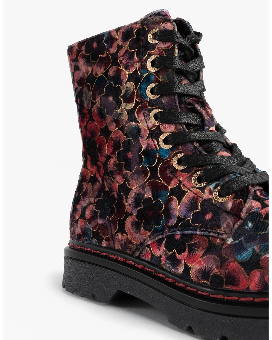 Heavenly Feet Multicolor Justina2 Viola Velour Ankle Boots Rose