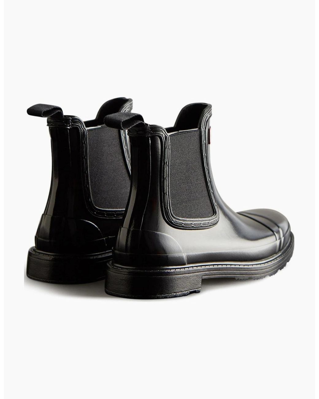 Hunter Black Commando Gloss Chelsea Boot Wellingtons